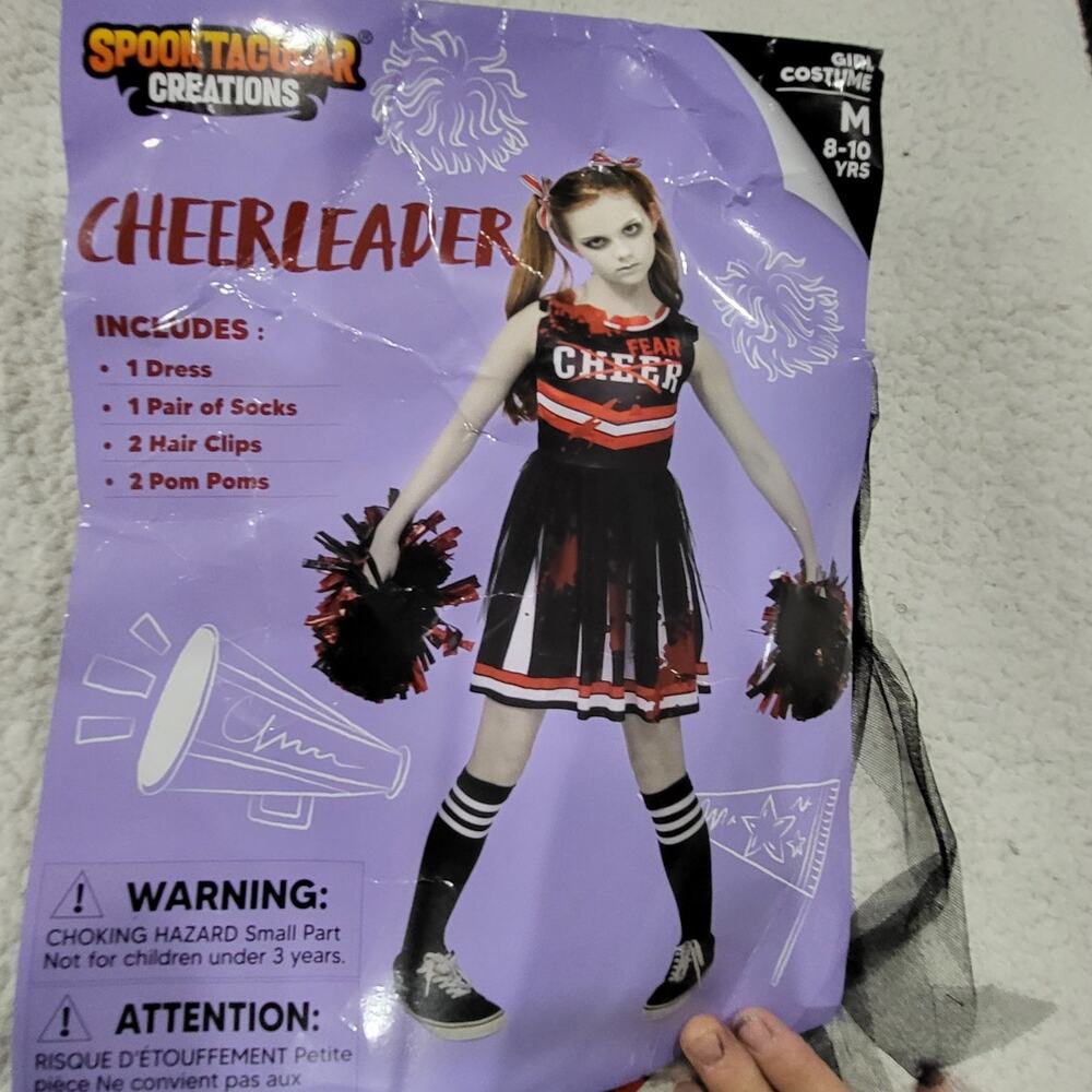 Halloween Costume Spooktacular Creations Zombie Cheerleader Girls sz MED